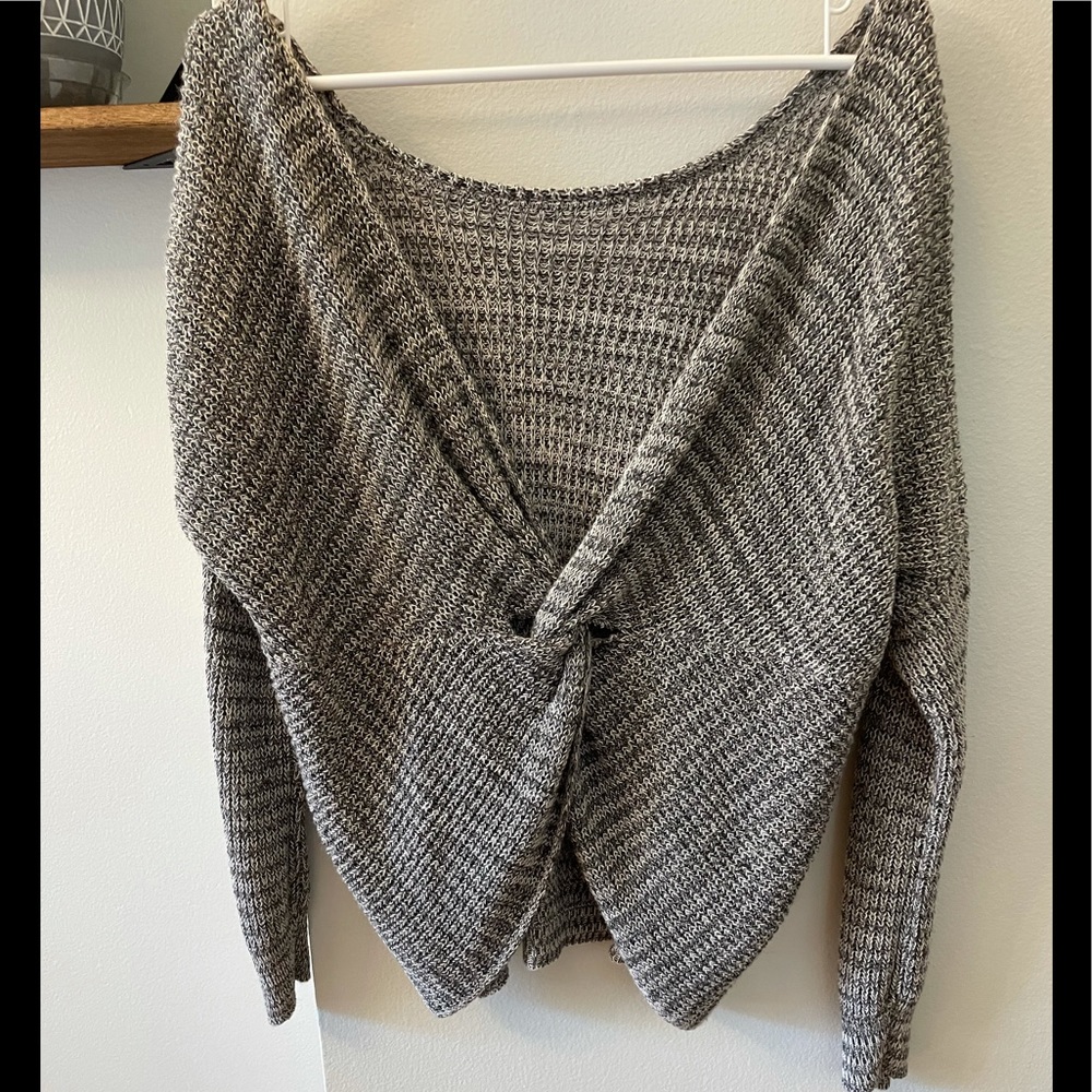 unbranded Back Twist Sweater - Heather Grey - S